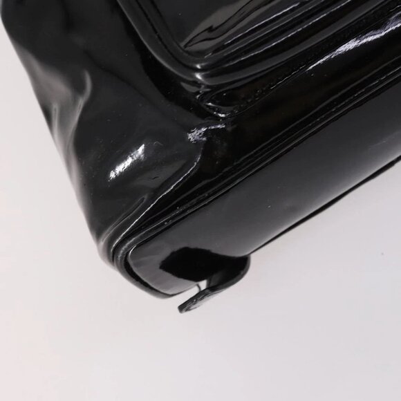 GUCCI Bamboo Backpack Enamel Black Gold 003 2058 0030 Auth bs29262 main image 10